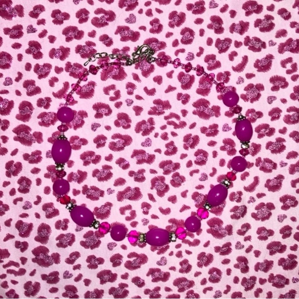 Vintage Pink Beaded Necklace